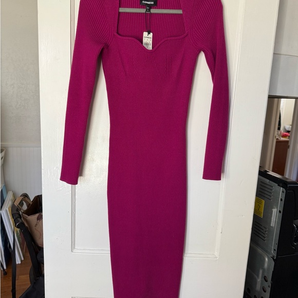 Express Pink Ribbed Knit Top - Picture 3 of 4